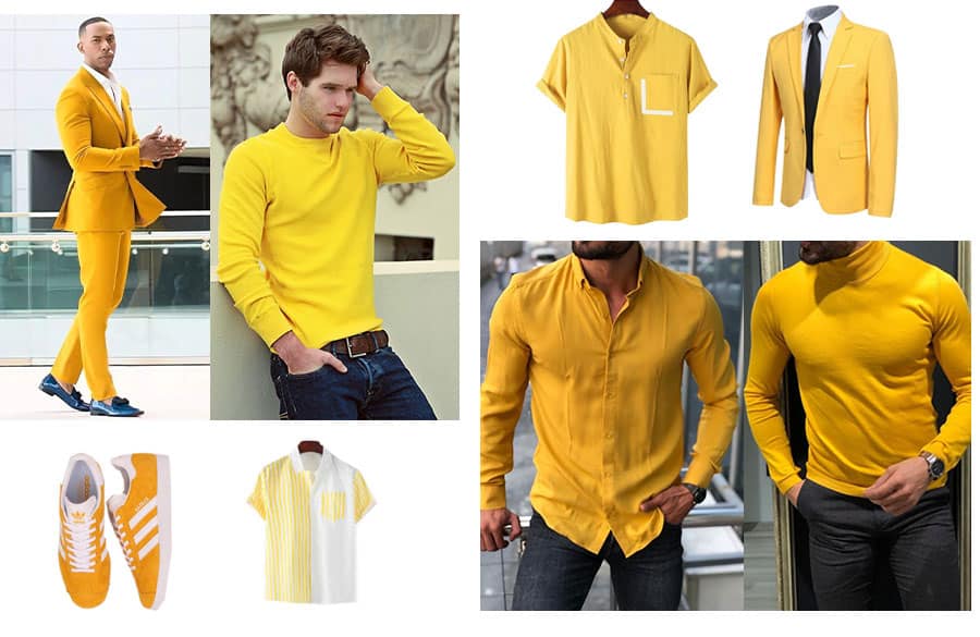 ست پوشاک مردانه به رنگ زرد
