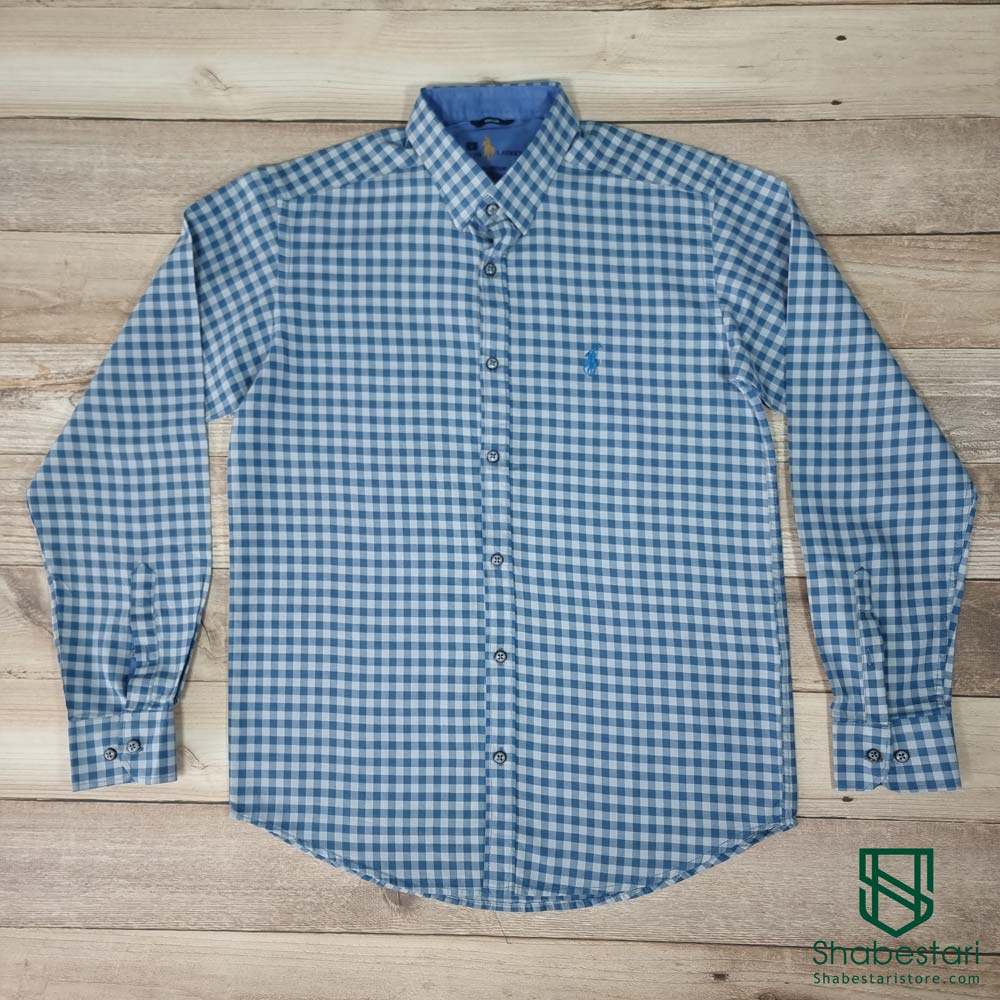 Avid blue long sleeve cotton cotton shirt