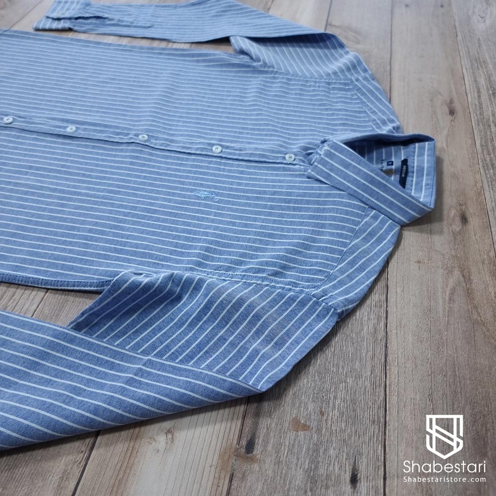 Blue Liam long sleeve striped shirt1