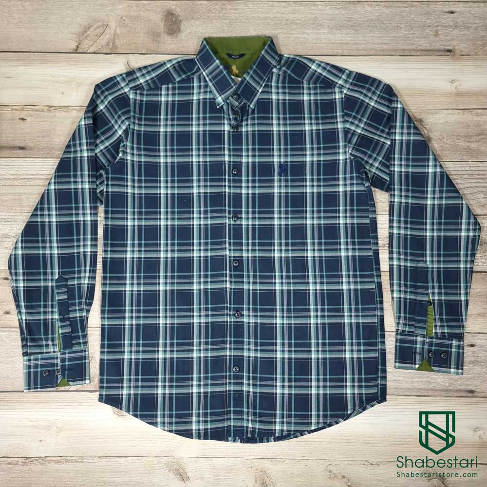 Barad green long-sleeve plaid cotton shirt1