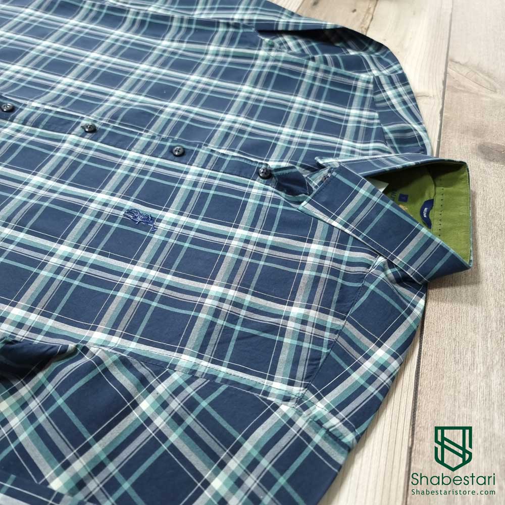 Barad green long-sleeve plaid cotton shirt2