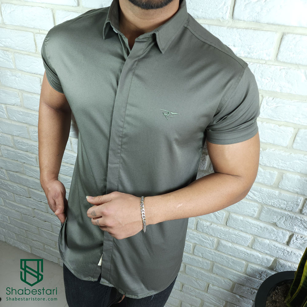 Simple shirt with short sleeves, green shirt